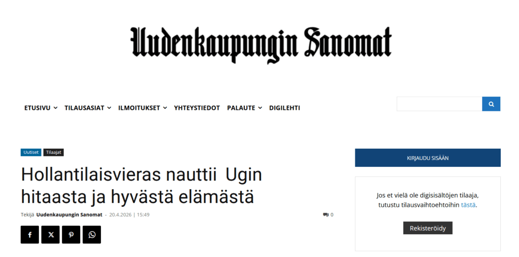 Uudenkaupungin Sanomat 2026 04 20