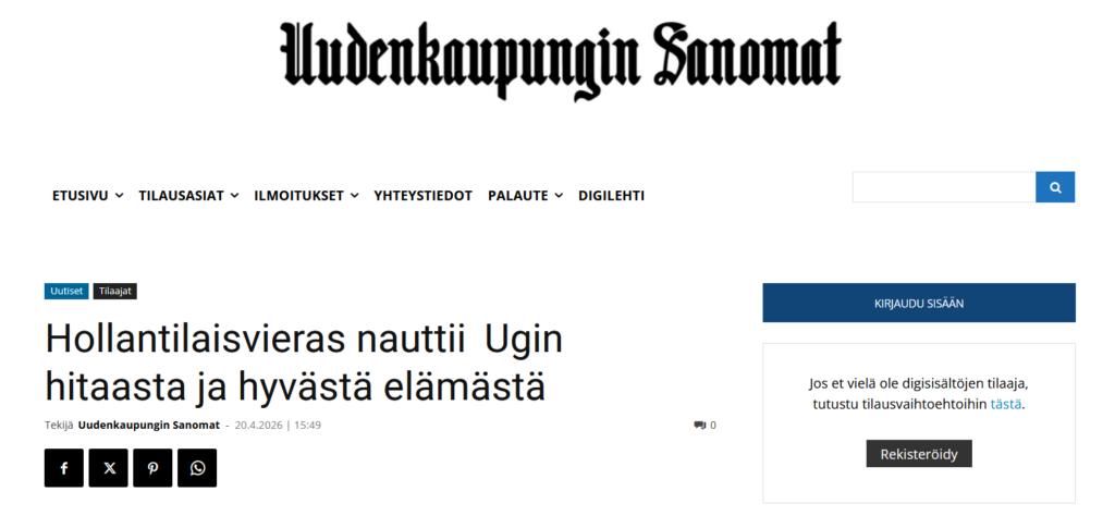 Uudenkaupungin Sanomat 2026 04 20